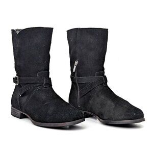 Koolaburra by UGG Women Elista Black Suede Strap Comfortable Winter Boots sz 6